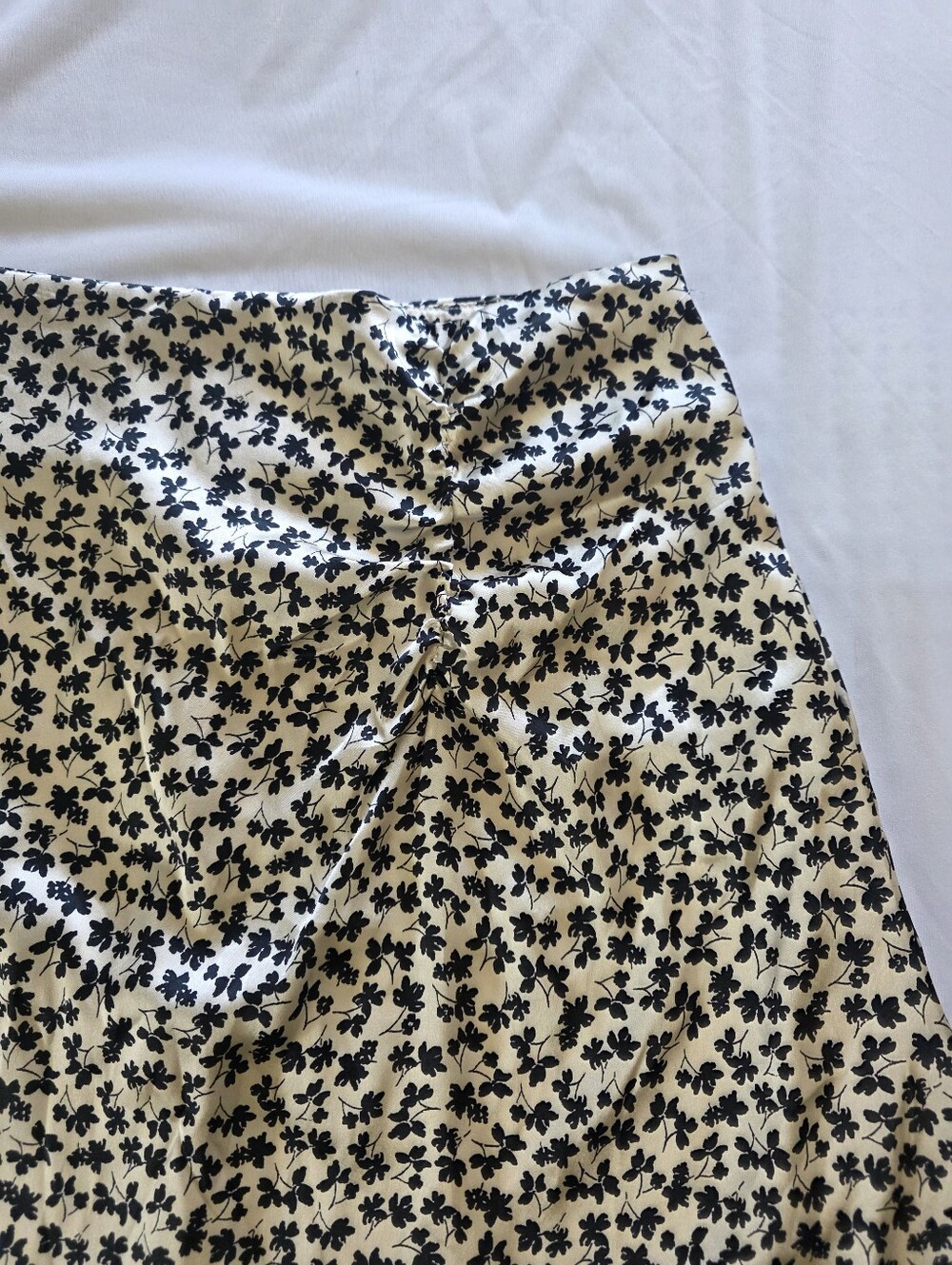 Japna Black Floral A-Line Skirt on White Base - Picture 3 of 4
